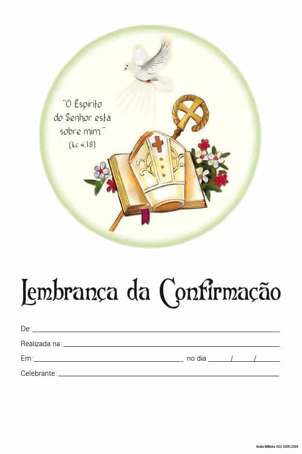 Produto Scala Editora - Livro: Lembrança de Confirmação (LC-1) - Geral Lembranças Sacramentais